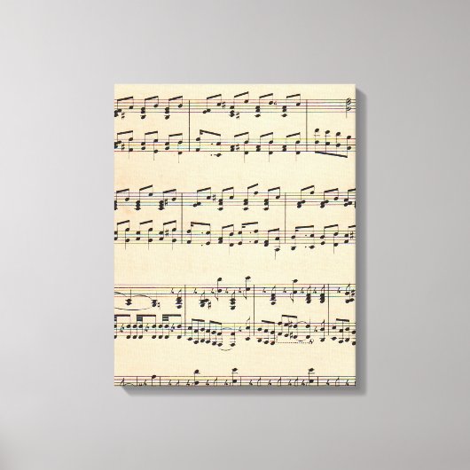 ヴィンテージシート音楽スコアノート キャンバスプリント (正面)