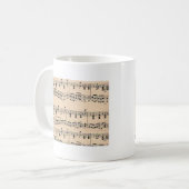 ヴィンテージシート音楽スコアノート コーヒーマグカップ (正面左)