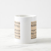 ヴィンテージシート音楽スコアノート コーヒーマグカップ (中央)