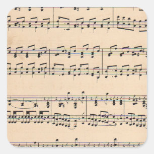 ヴィンテージシート音楽スコアノート スクエアシール