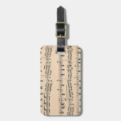 ヴィンテージシート音楽スコアノート ラゲッジタグ (正面縦)