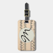 ヴィンテージシート音楽スコアノート ラゲッジタグ (正面縦)