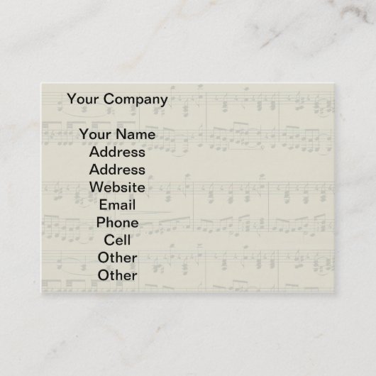 ヴィンテージシート音楽スコアノート 名刺 (正面)