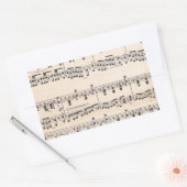 ヴィンテージシート音楽スコアノート 長方形シール (封筒)