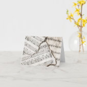 ヴィンテージシート音楽ノートカード カード (黄色い花)