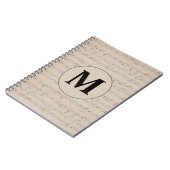 ヴィンテージシート音楽ノートモノグラム ノートブック (左側)