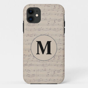 ヴィンテージシート音楽ノートモノグラム iPhone 11 ケース