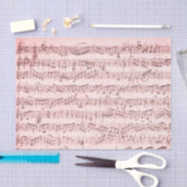 ヴィンテージシート音楽バラピンクのデコページ 薄葉紙 (クラフト)