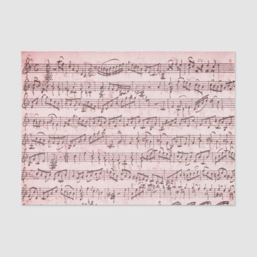 ヴィンテージシート音楽バラピンクのデコページ 薄葉紙 (正面)