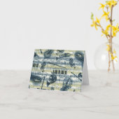 ヴィンテージシート音楽パターンノートカード カード (黄色い花)