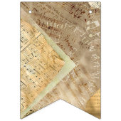 ヴィンテージシート音楽ピンクローズパーティーフラグのバナー バンティングフラッグ (第3の旗)