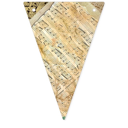 ヴィンテージシート音楽ピンクローズパーティーフラグのバナー バンティングフラッグ (第1の旗)