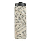 ヴィンテージシート音楽紙コラージュ タンブラー (正面)