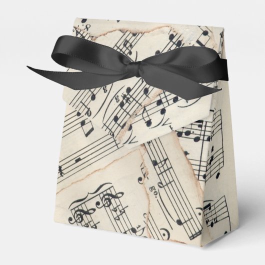 ヴィンテージシート音楽紙コラージュ フェイバーボックス (正面サイド)