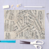 ヴィンテージシート音楽紙コラージュ 薄葉紙 (クラフト)