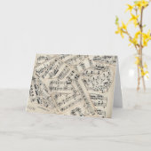 ヴィンテージシート音楽紙校 カード (黄色い花)