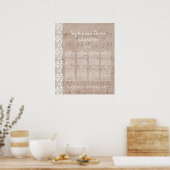 ヴィンテージシート&レース結婚のシーティングチャート ポスター (キッチン)