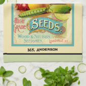 ヴィンテージシードカタログクリームキッチンタオル キッチンタオル (折り畳み)