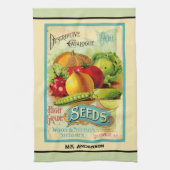 ヴィンテージシードカタログクリームキッチンタオル キッチンタオル (縦)