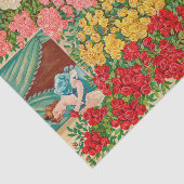 ヴィンテージシードカタログビクトリアンの女性とバラ 薄葉紙 (詳細)