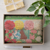 ヴィンテージシードカタログビクトリアンの女性とバラ 薄葉紙 (ギフト)