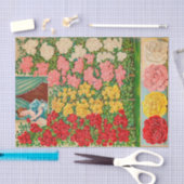 ヴィンテージシードカタログビクトリアンの女性とバラ 薄葉紙 (クラフト)