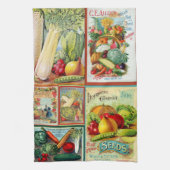 ヴィンテージシードカタログモンタージュキッチンタオル キッチンタオル (縦)