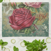 ヴィンテージシードカタログ茶タオル キッチンタオル (折り畳み)