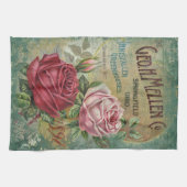 ヴィンテージシードカタログ茶タオル キッチンタオル (横)