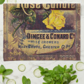 ヴィンテージシードカタログ茶タオル キッチンタオル (折り畳み)