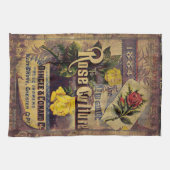 ヴィンテージシードカタログ茶タオル キッチンタオル (横)