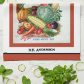 ヴィンテージシードカタログ赤キッチンタオル キッチンタオル (折り畳み)