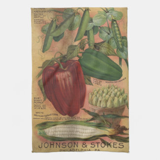 ヴィンテージシードカタログ Johnson & Stokes テータオル    キッチンタオル