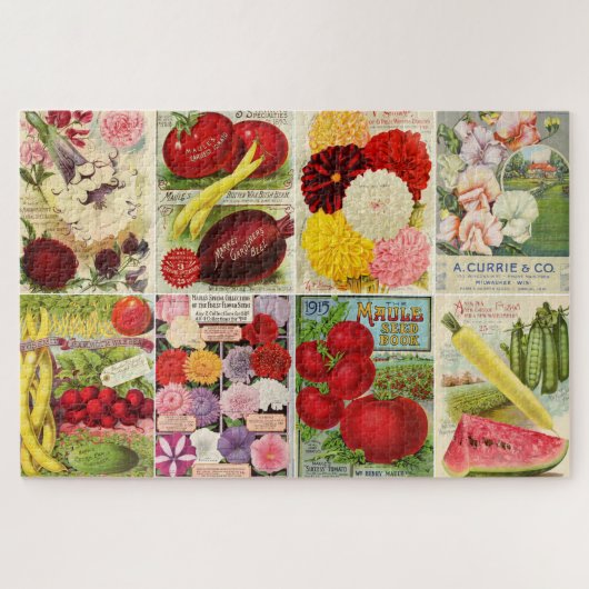 ヴィンテージシードパケットとカタログ ジグソーパズル (横)