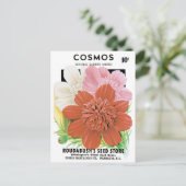 ヴィンテージシードパケットアートコスモスガーデンフラワーズ ポストカード (スタンド正面)