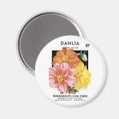 ヴィンテージシードパケットアートダリアガーデンフラワーズ マグネット (正面/裏面)