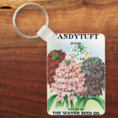 ヴィンテージシードパケットアート、キャンディトゥフトガーデンフラワー キーホルダー (正面)