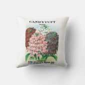 ヴィンテージシードパケットアート、キャンディトゥフトガーデンフラワー クッション (裏面)