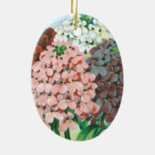 ヴィンテージシードパケットアート、キャンディトゥフトガーデンフラワー セラミックオーナメント (裏面)