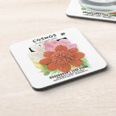 ヴィンテージシードパケットアート、コスモスガーデンフラワー コースター (左側)