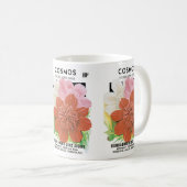 ヴィンテージシードパケットアート、コスモスガーデンフラワー コーヒーマグカップ (正面右)