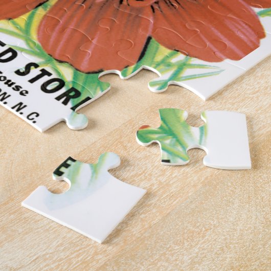 ヴィンテージシードパケットアート、コスモスガーデンフラワー ジグソーパズル (側面)