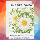 ヴィンテージシードパケットアート、シャスタデイジー花