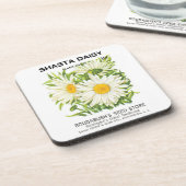 ヴィンテージシードパケットアート、シャスタデイジー花 コースター (左側)