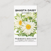 ヴィンテージシードパケットアート、シャスタデイジー花 名刺 (裏面)