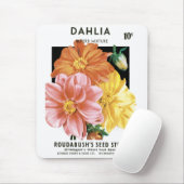 ヴィンテージシードパケットアート、ダリアガーデンフラワー マウスパッド (マウス)