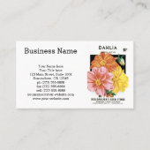 ヴィンテージシードパケットアート、ダリアガーデンフラワー 名刺 (正面)