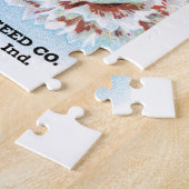 ヴィンテージシードパケットアート、ピンクカーネーション花 ジグソーパズル (側面)