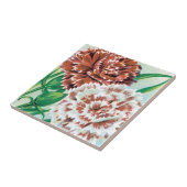 ヴィンテージシードパケットアート、ピンクカーネーション花 タイル (側面)