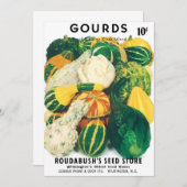 ヴィンテージシードパケットアート、混合グルズカボチャ (正面/裏面)